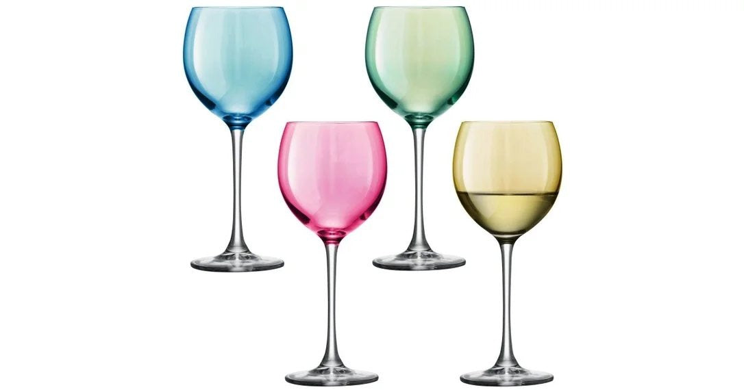LSAPolkaWineGlasses–Pastel400ml(AssortedSetof4)