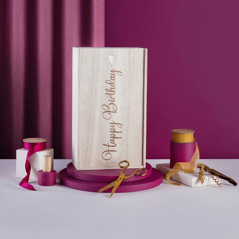 HappyBirthday2BottleWoodenBox