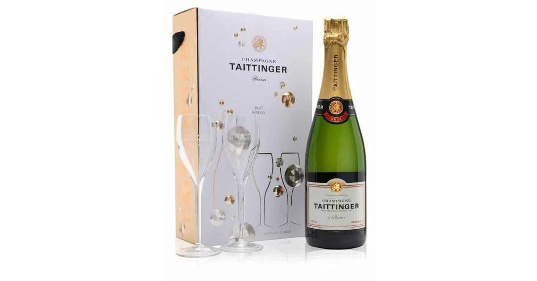 TaittingerBrutReserveChampagne&2FluteGiftSet75cl