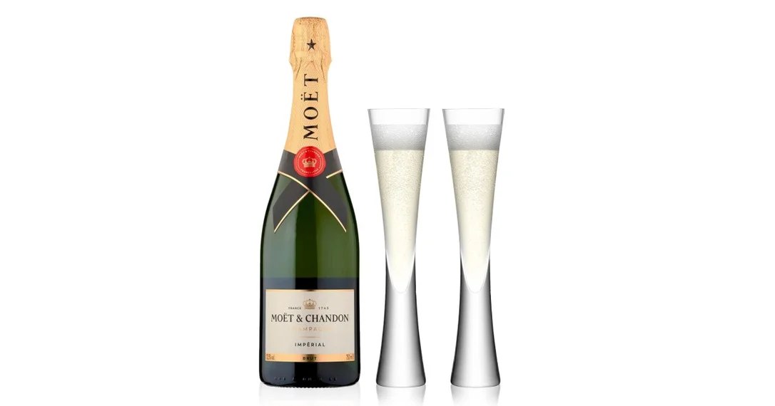 Moët&ChandonBrutImperialChampagne75cl&2LSAMoyaFlutes