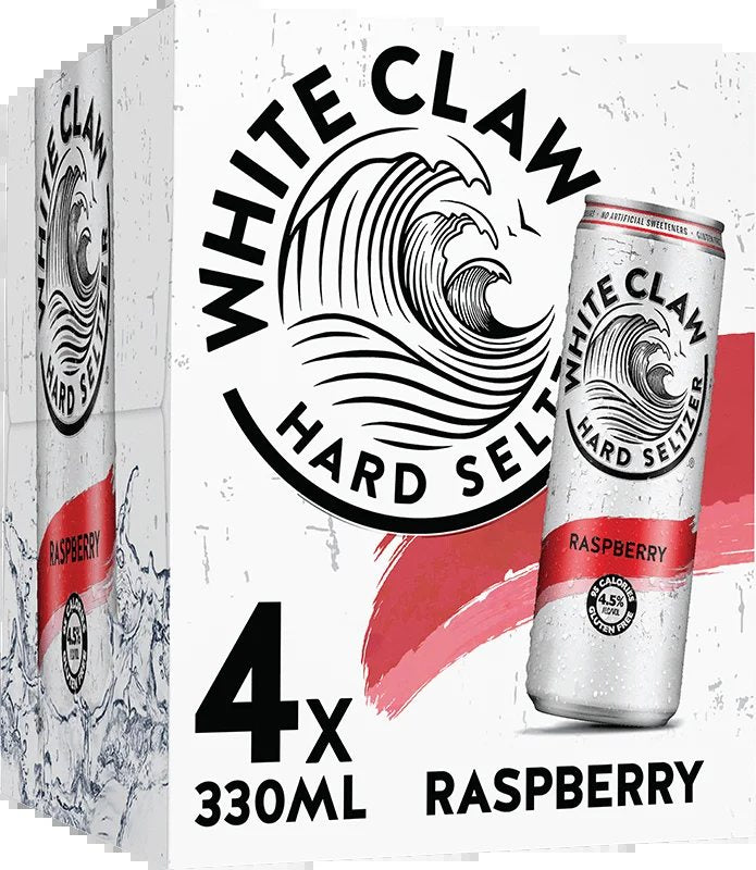 WhiteClawHardSeltzerRaspberry4Pack(33clCans)
