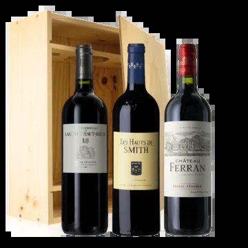 TrioGiftSet–Pessac-Léognan–WoodenCase