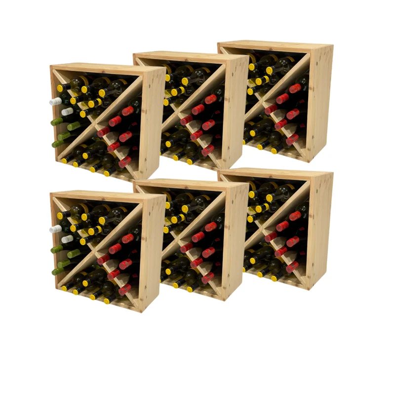 WineRacks–Setof6–PineWoodCellarCube–298mmdeep–Assembled