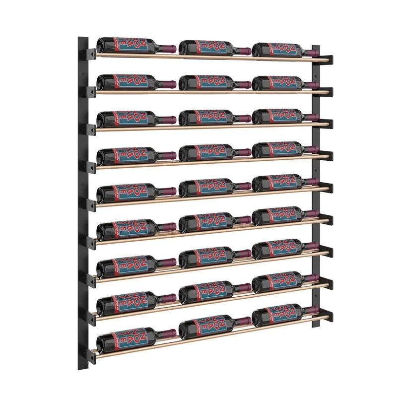 VintageView–WineWall45–EvolutionSeries–1143mm–MetalWineWallRack(27-81bottles)