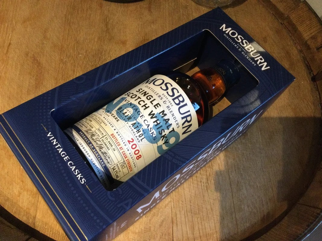 MossburnVintageSingleCaskNo.39BlairAthol200854.1%
