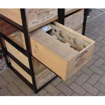 WineBottleCaseRackMetal&Wood–8DrawerHigh