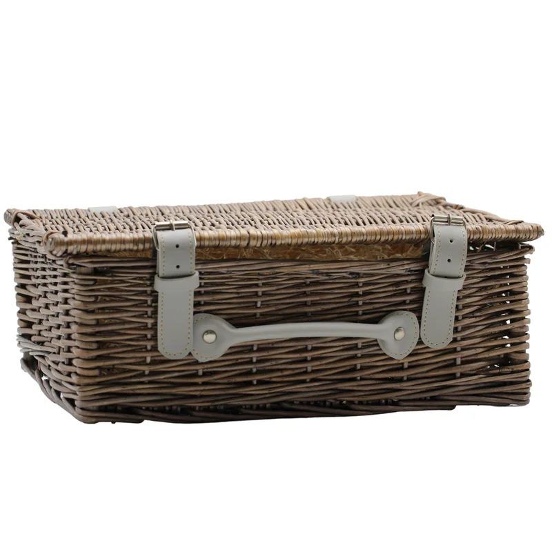 WickerHamper14Inch(small,pewterbrownwicker)