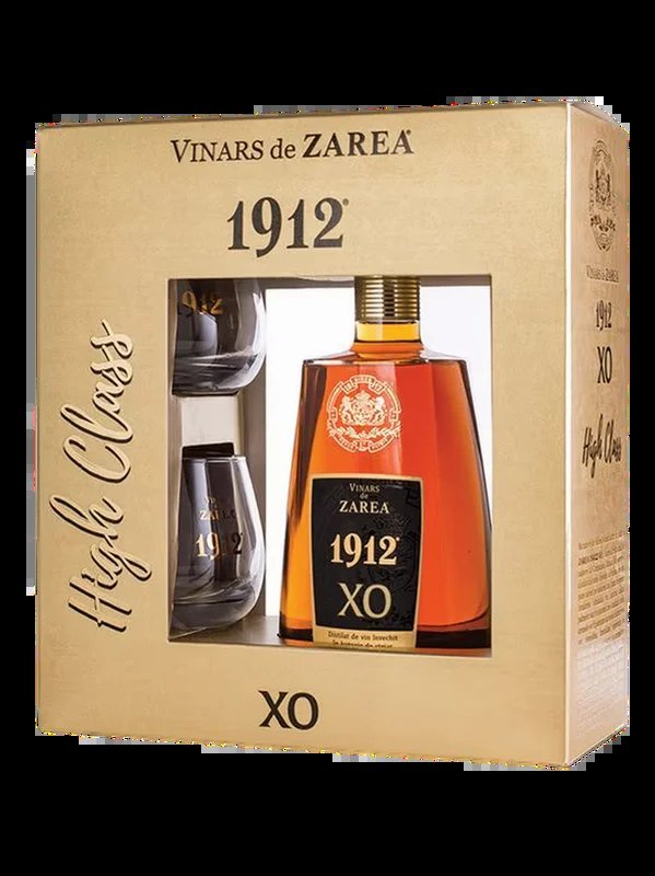 ZareaXO1912HighClassBrandy(Cognac/Coniac/Vinars)withtwobrandedglasses700ml