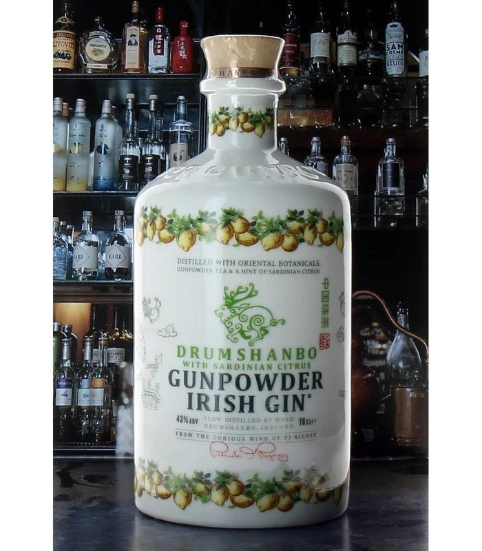 GinGunpowderSardinianCitrusCeramicBottle–Drumshanbo