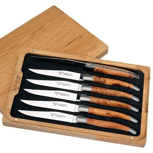 LaguioleenAubrac6PieceSteakKnivesSet–JuniperWoodHandles