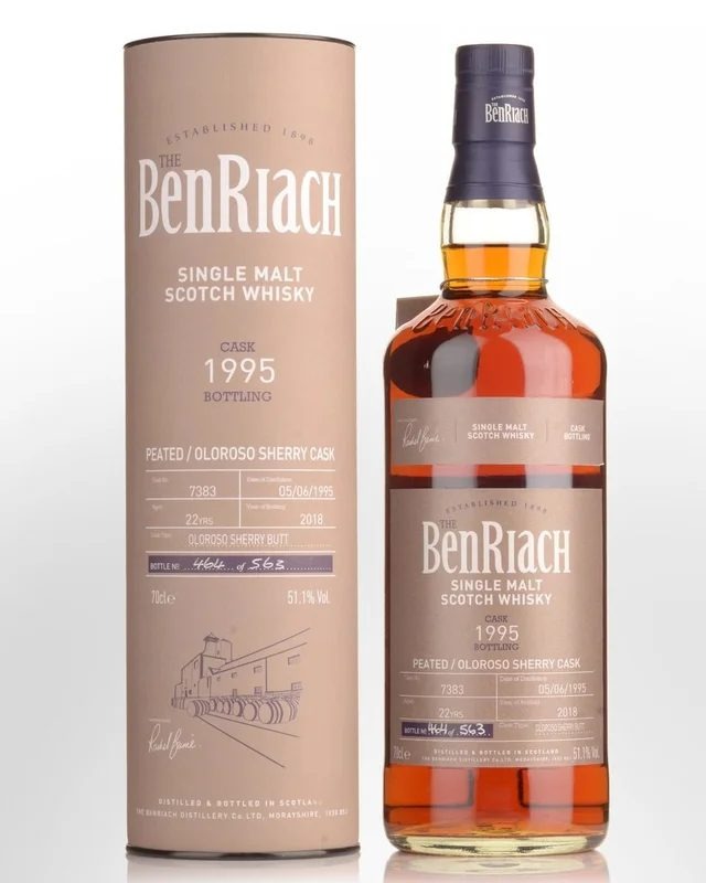1995BenriachBatch15SingleCask#7383Peated/OlorosoCask22YearOldCaskStrengthSingleMaltScotchWhisky(700ml)