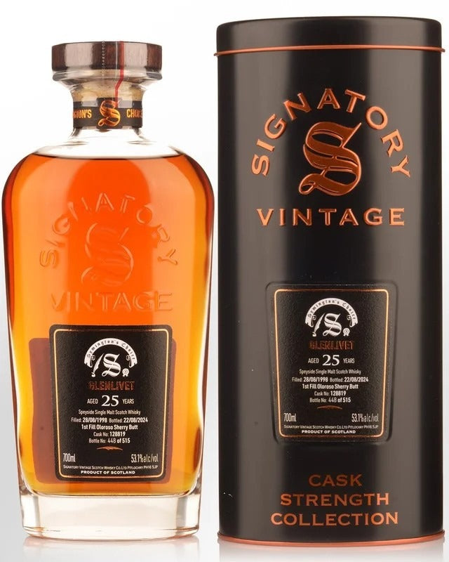 1998SignatoryVintageGlenlivet25YearOldSymington’sChoiceCaskStrengthSingleMaltScotchWhisky(700ml)
