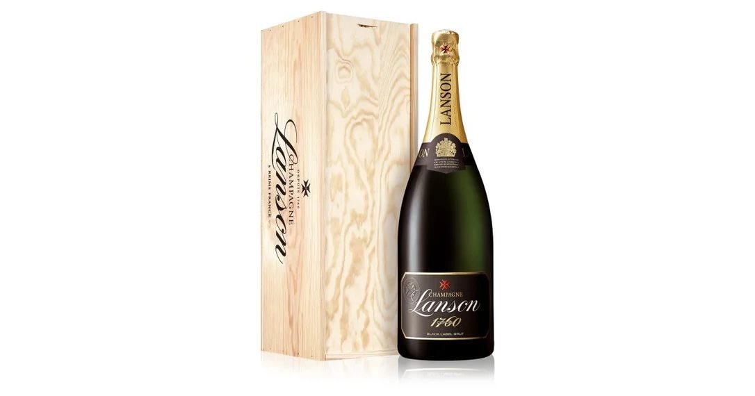 LansonMagnumBlacklabelChampagneBrutNV150clWoodenGiftBox