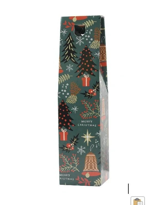 BottleGiftBox,SingleBottleChristmasDesign
