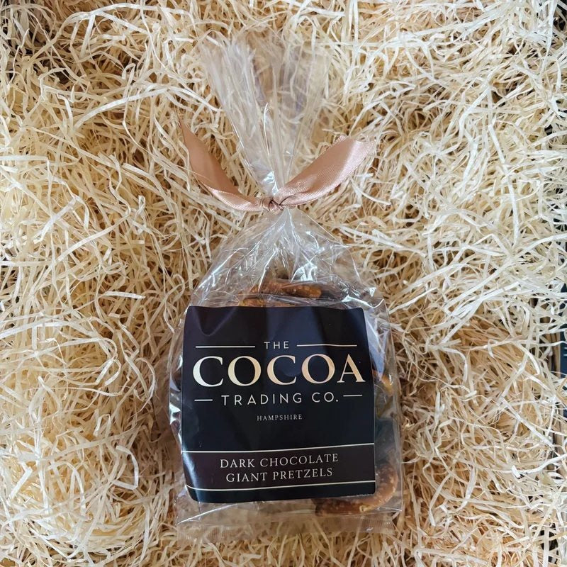 CocoaTradingCompanyDarkChocolateDippedPretzels200g