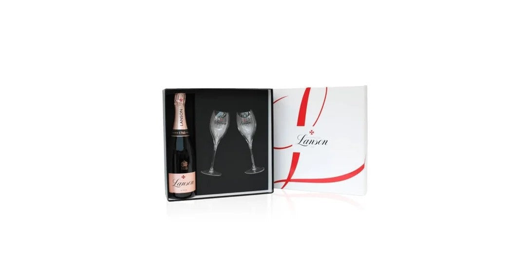 LansonLeRoséChampagne&2FluteGiftSet75cl