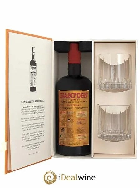 RhumHampdenHLCFClassicCoffret2verresrocks(70cl)