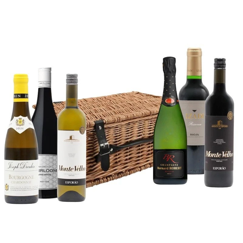 MerryMixofSixBOTTLESwithTraditionalWickerHamper(6x75cl)