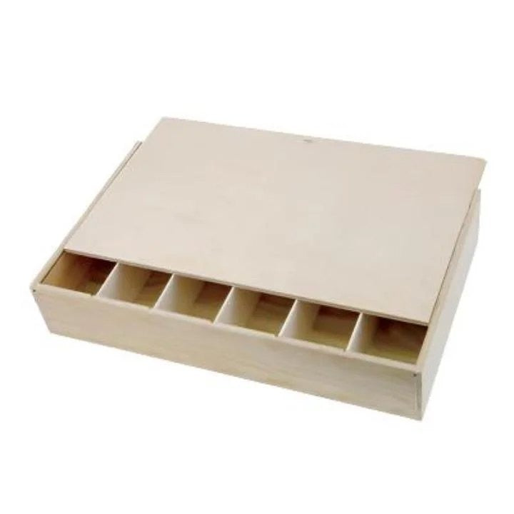 6BottleFlatWoodenBox–SlidingLid