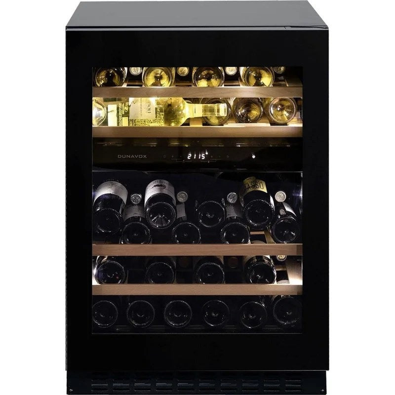 DunavoxFLOW-45–600mmDualZone–45Bottle–BuiltInWineCooler–DAUF-45.125DB.TO88cmheight