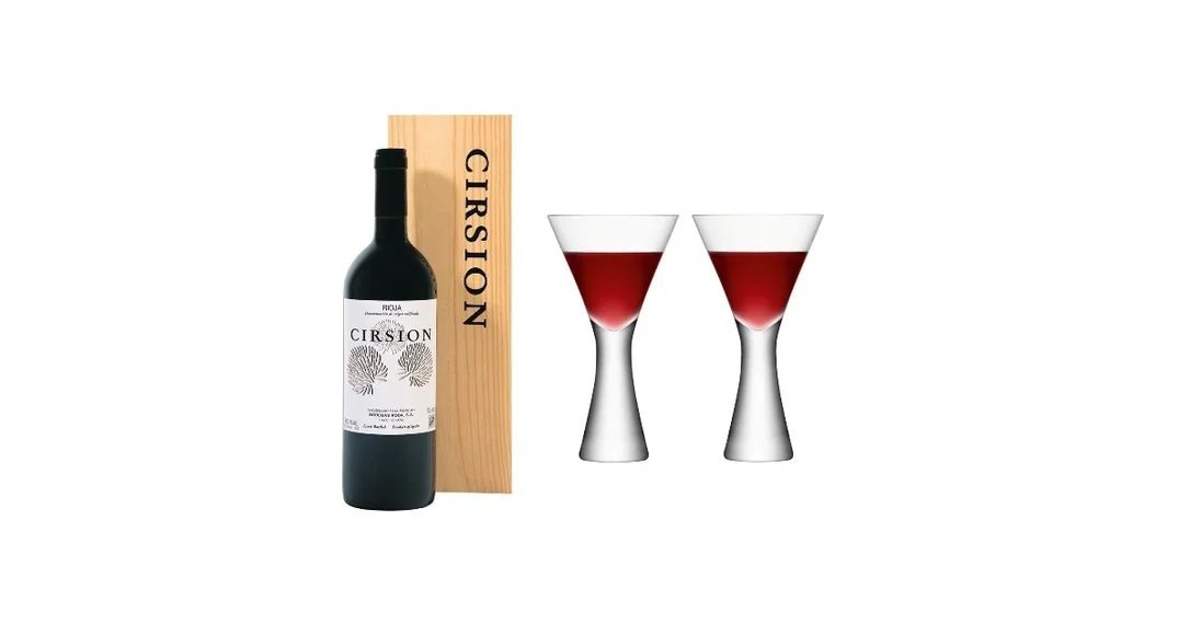 BodegasRodaCirsion2016RedWine&LSAMoyaWineGlassesWineGift