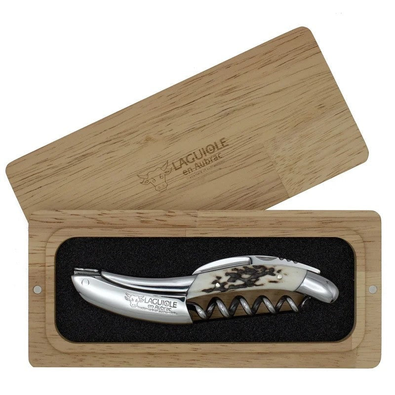 LaguioleenAubracSommelierCorkscrewReindeerHornHandle