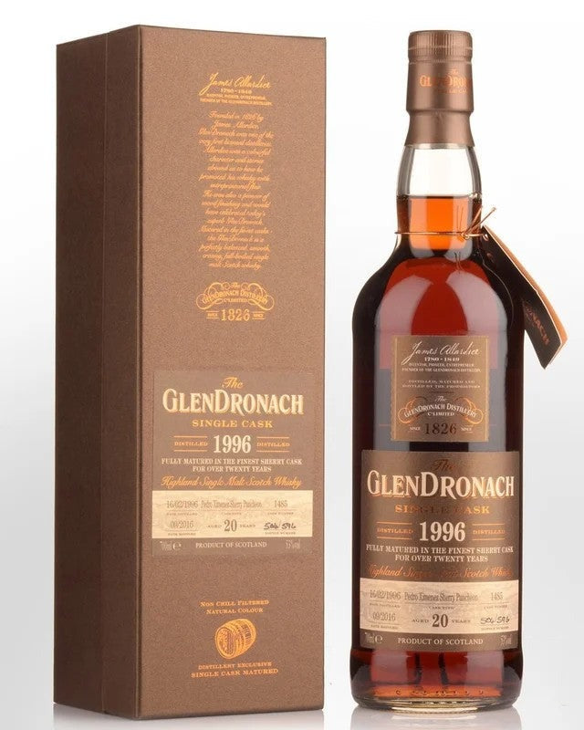 1996GlendronachSingleCaskNo.1485PedroXimenezSherryPuncheonCaskStrength20YearOldSingleMaltScotchWhisky(700ml)