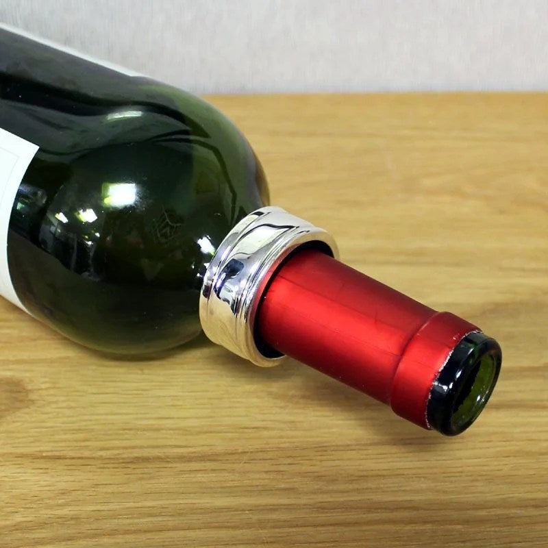 PlainSilverPlateWineBottleDripRing