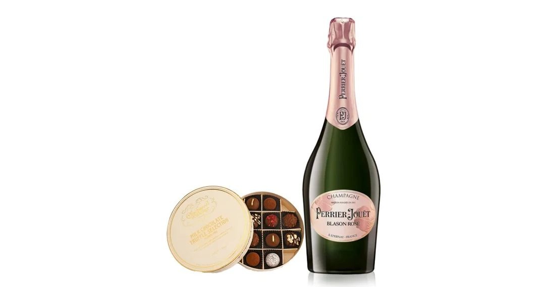 PerrierJouëtBlasonRoséChampagne&ChocolateTrufflesGift