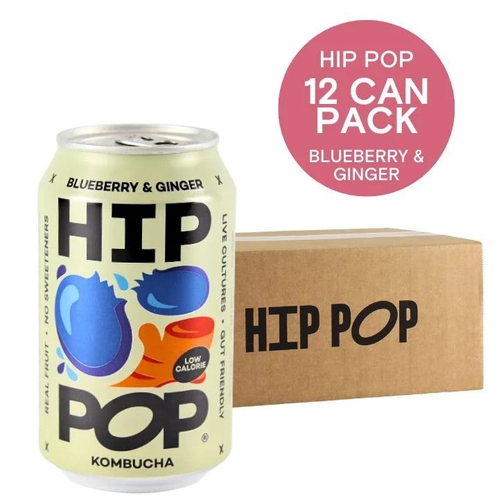 HipPopBundle,BlueberryandGingerKombucha12x330mlPack