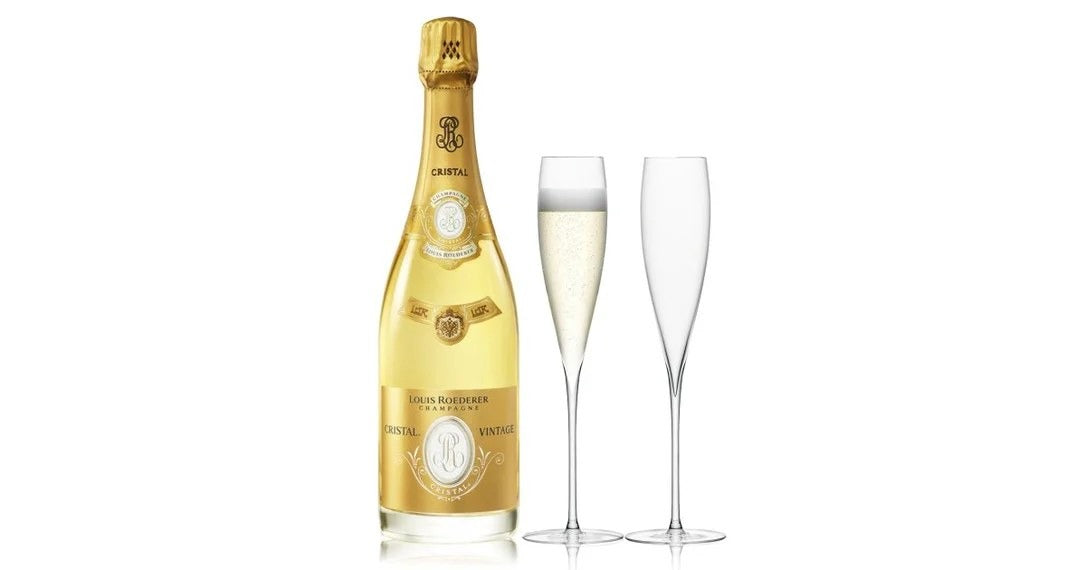 LouisRoedererCristalChampagne75cl&2LSASavoyFlutes