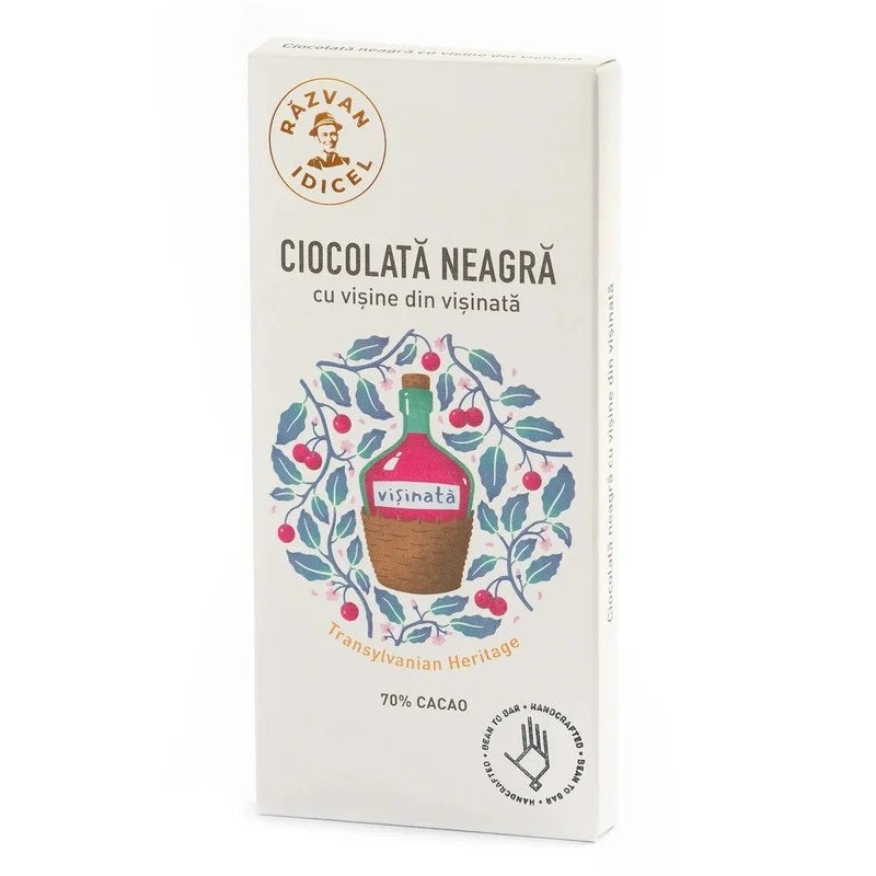 RazvanIdicelArtisanalDarkChocolatewithsourcherriesfromsourcherryliqueur70%cocoa80g