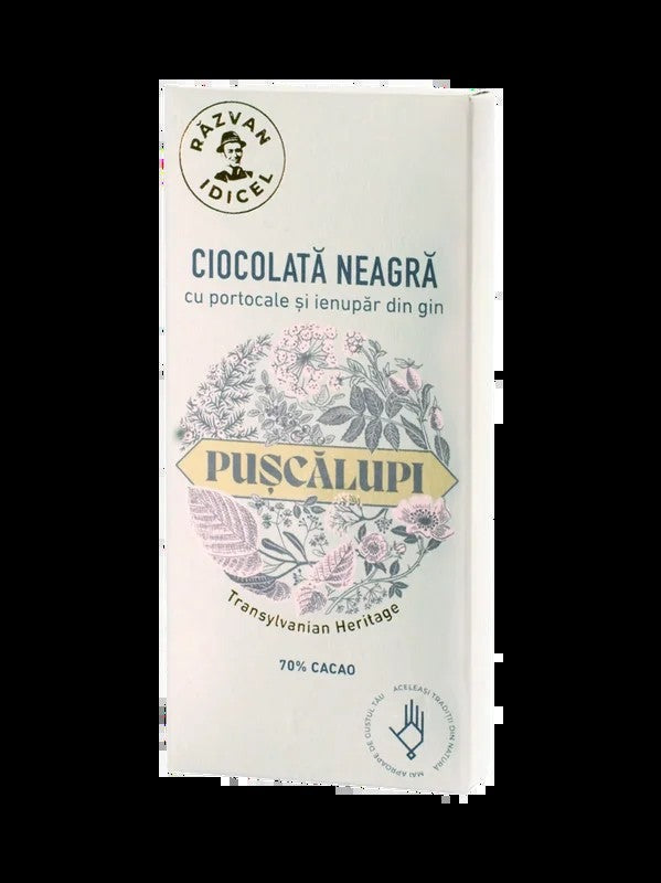 RazvanIdicelArtisanalDarkChocolatewithorangesandgininfusedjuniper70%cocoa80g