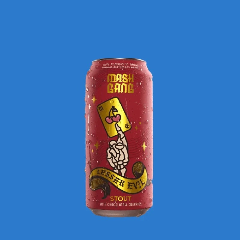 MashGang‘LesserEvil’AlcoholFreeCherryChocolateStout(0.5%ABV)