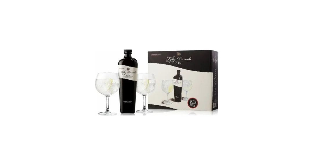 FiftyPoundsGin70clGlassesGiftSet