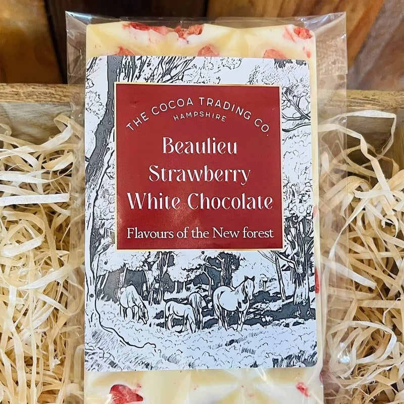 CocoaTradingCompanyBeaulieuStrawberryWhiteChocolateBar80g