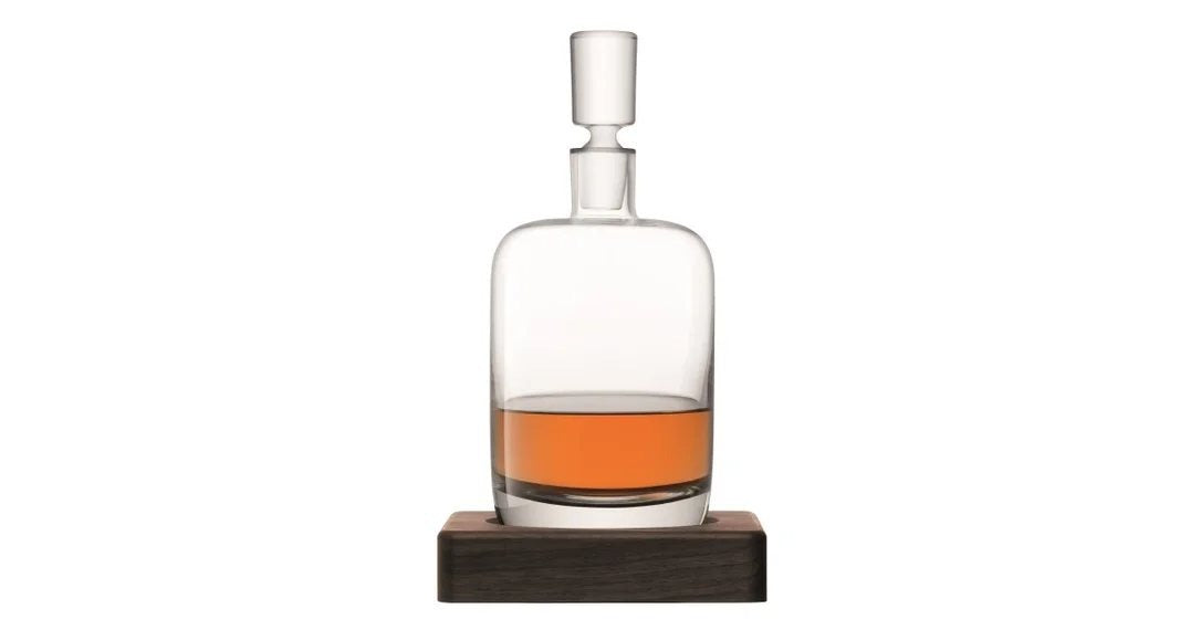 LSAWhiskyRenfrewDecanter&WalnutBase–Clear1L