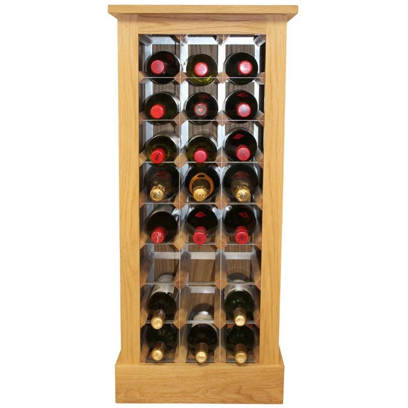 24BottleContemporaryWoodenOakWineCabinet/RackwithPlinth