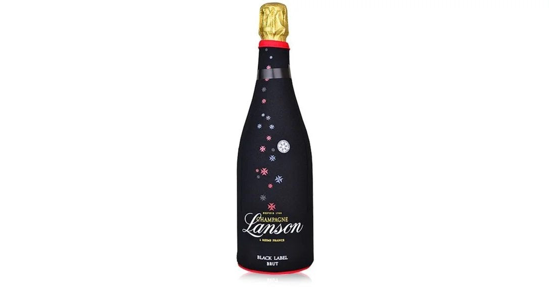 LansonBlackLabelBrutChampagneNVBlackNeopreneJacket75cl