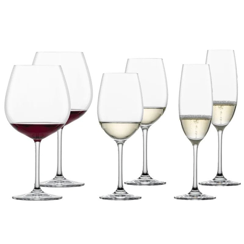 SchottZwieselIventoBurgundy,White&ChampagneGlasses–Setof6