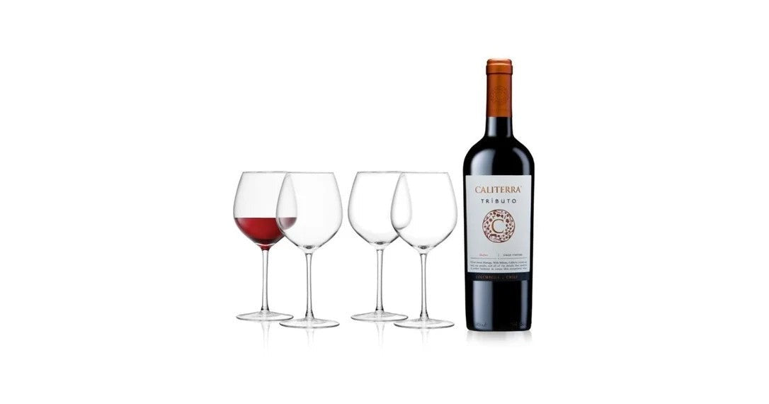 CaliterraMalbec75cl&LSARedWineGlasses–400ml