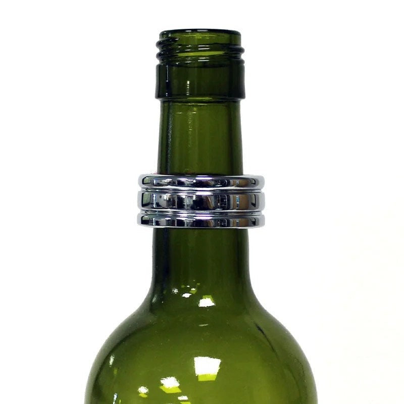 ChromePlatedWineBottleDripRing