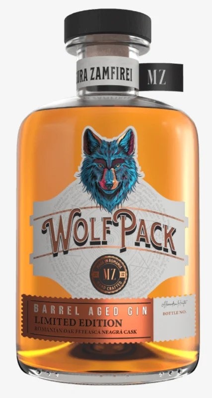 MaguraZamfireiWolfPackBarrelAgedGinFeteascaNeagraCaskLimitedEditionPremiumGin500ml