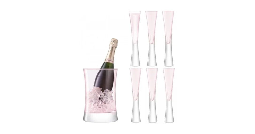 LSAMoyaBlushChampagneServingSet–IceBucket&Flutes(Setof6)