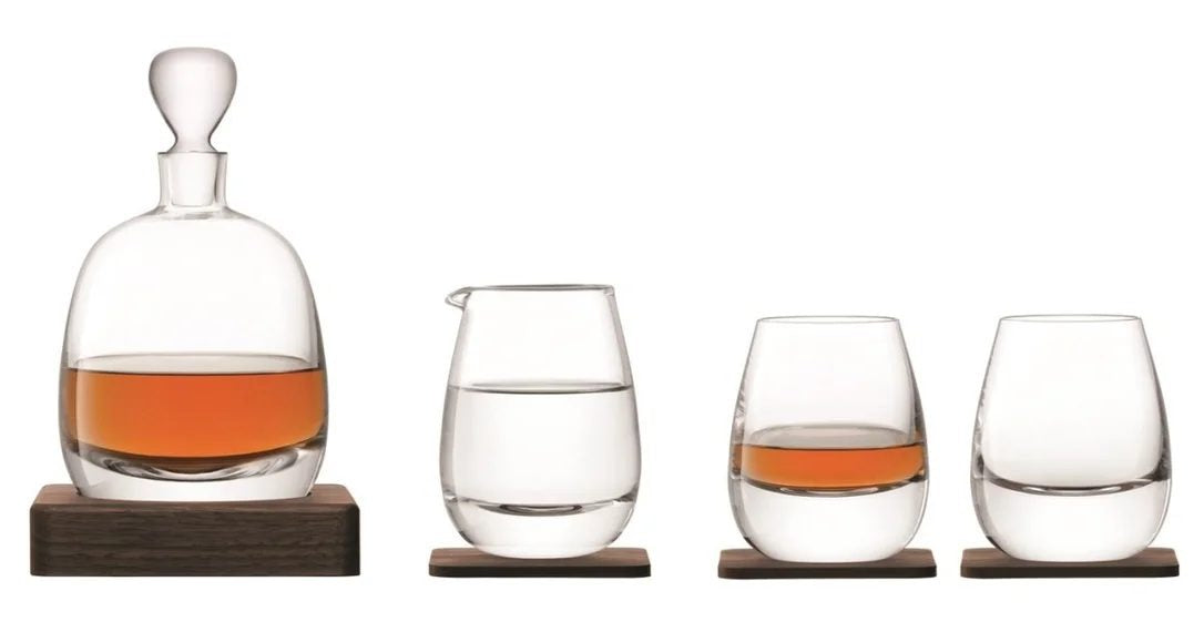 LSAWhiskyIslayWalnutDecanter&GlassesSet–Clear1L
