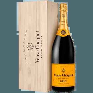 Jéroboam–ChampagneVeuveClicquot–BrutCarteJaune–WoodenCase