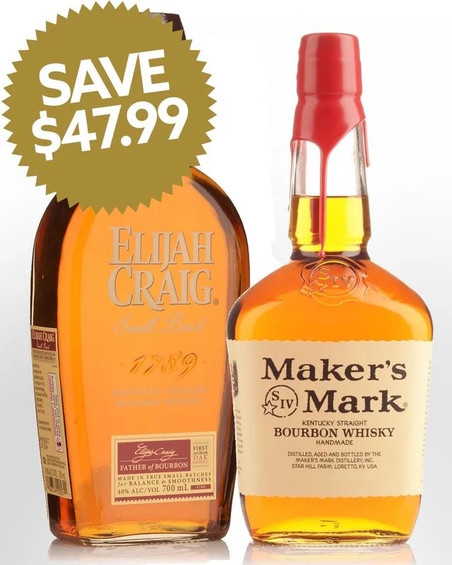 MakersMarkBourbonWhisky&ElijahCraigSmallBatchBourbonWhiskeyBundleBuy(2x700ml)