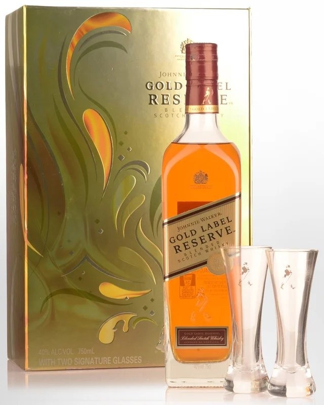 JohnnieWalkerGoldLabelReserveBlendedScotchWhisky(750ml)�GlassesGiftPack