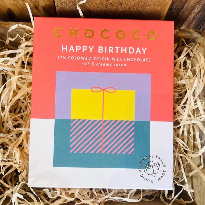 Chococo‘HappyBirthdayâ€?7%ColombiaOriginMilkChocolateBar75g(GreatTasteWinner)