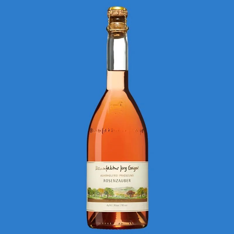 JörgGeiger‘Rosenzauber’Apple&RoseonMintAlcoholFreeSparklingWine750ml&200ml(0%ABV)